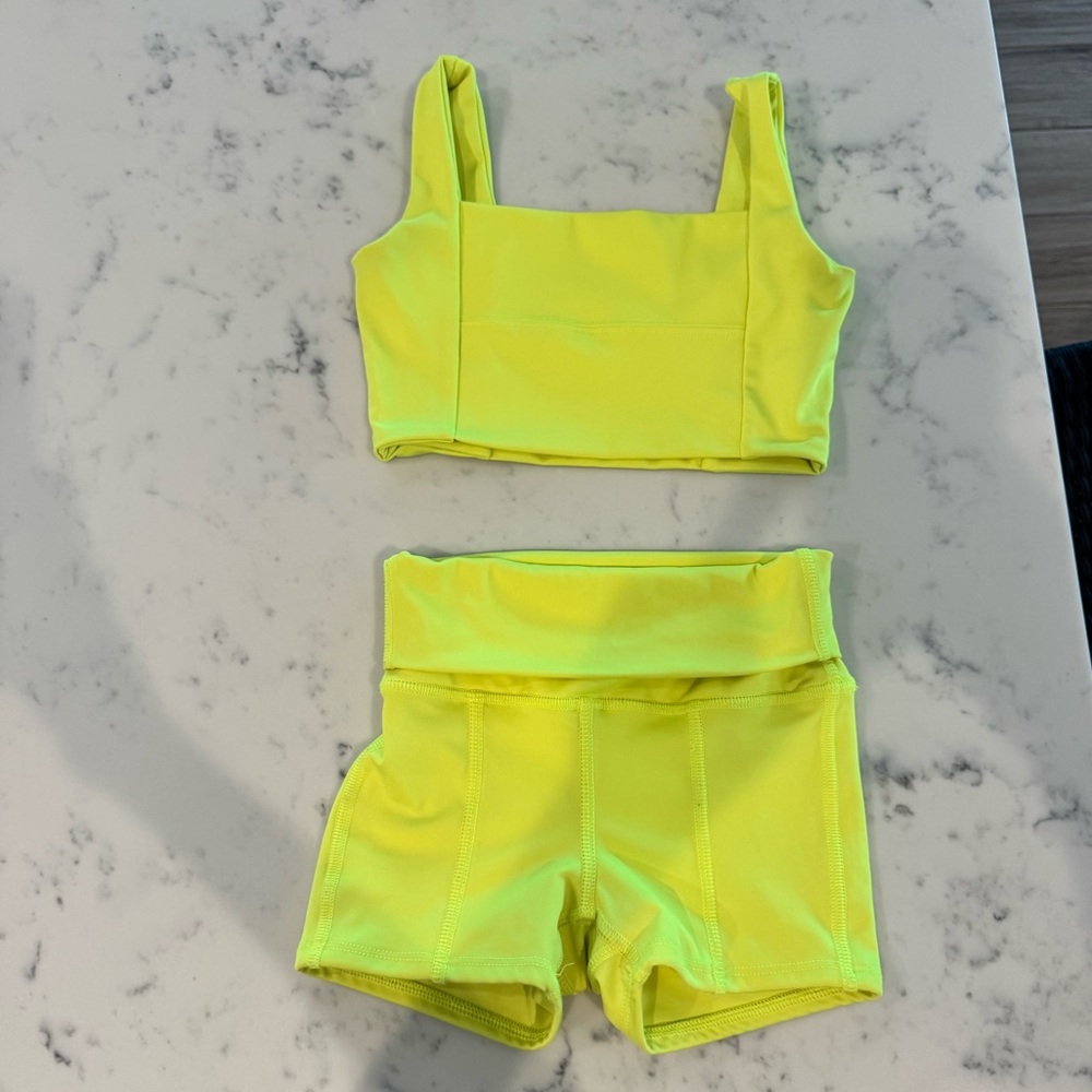 Tiger Friday Citrus Active Crop Top & High-Waist Shorts Set